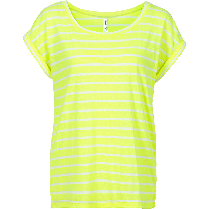 RAINBOW Shirt kurzer Arm in gelb (Rundhals) für Damen von bonprix