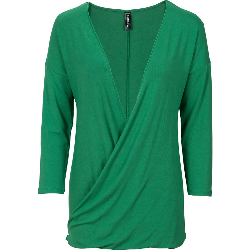 RAINBOW Shirt in Wickeloptik halber Arm in grün für Damen von bonprix