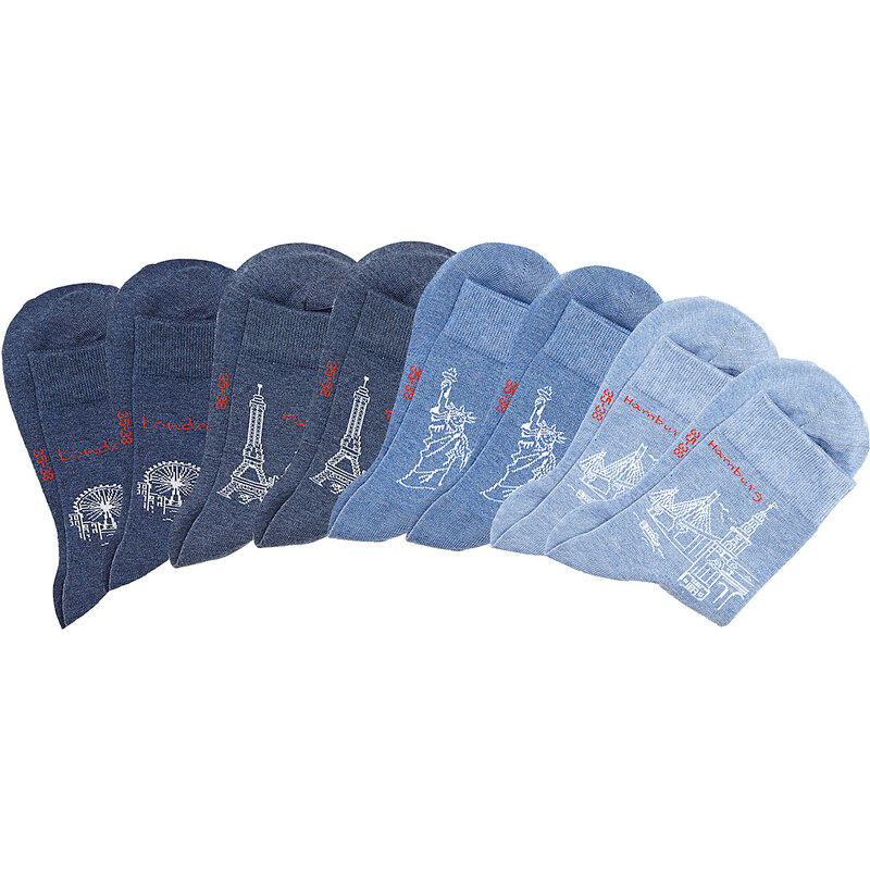Arizona Socken (8er-Pack) in der Geschenkdose in blau von bonprix