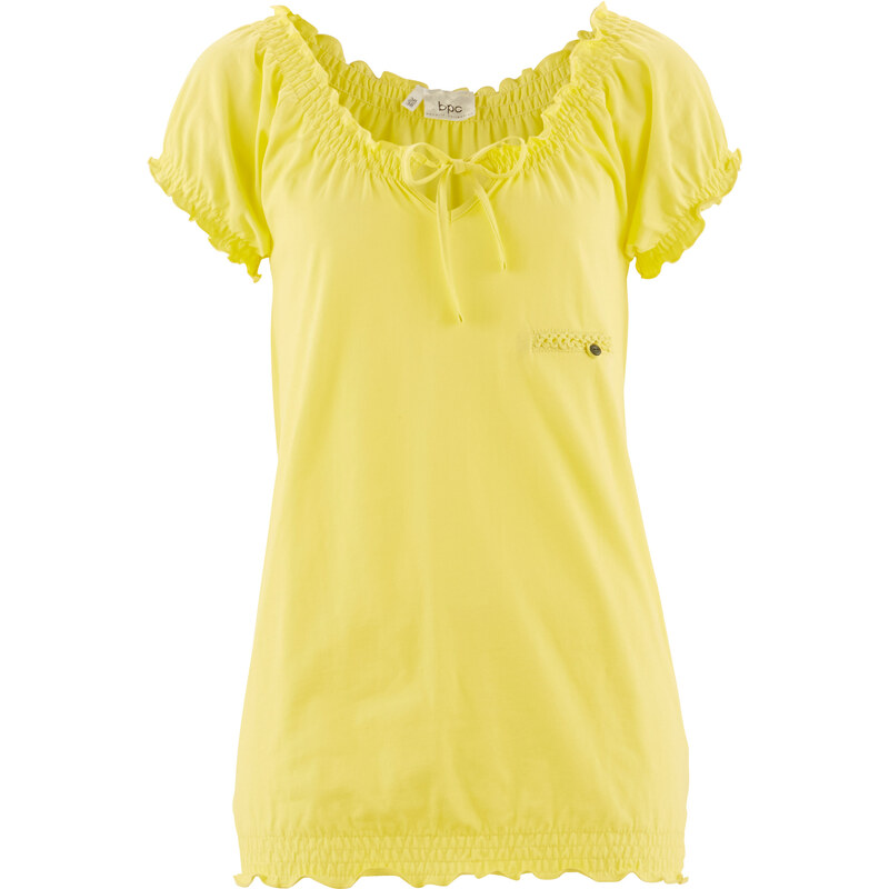 bpc bonprix collection Basic Baumwollshirt Single-Jersey heavy kurzer Arm in gelb für Damen von bonprix