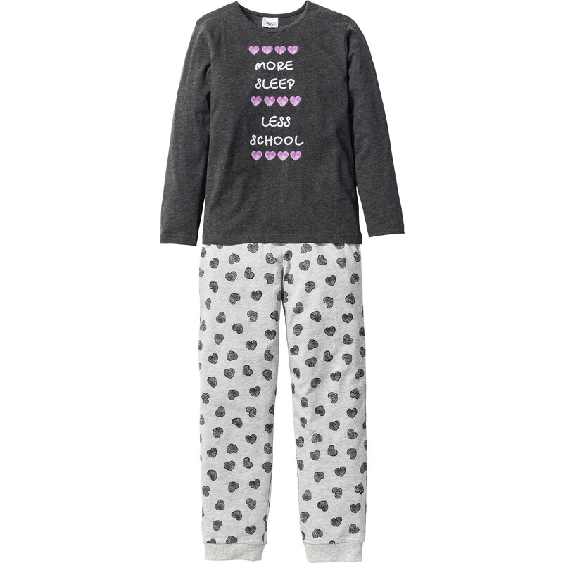 bpc bonprix collection Pyjama (2-tlg. Set), Gr. 128/134-176/182 in grau für Mädchen von bonprix