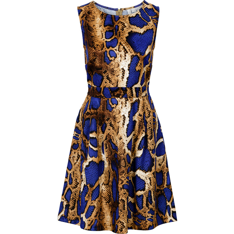 BODYFLIRT boutique Kleid in Scuba-Optik in blau von bonprix