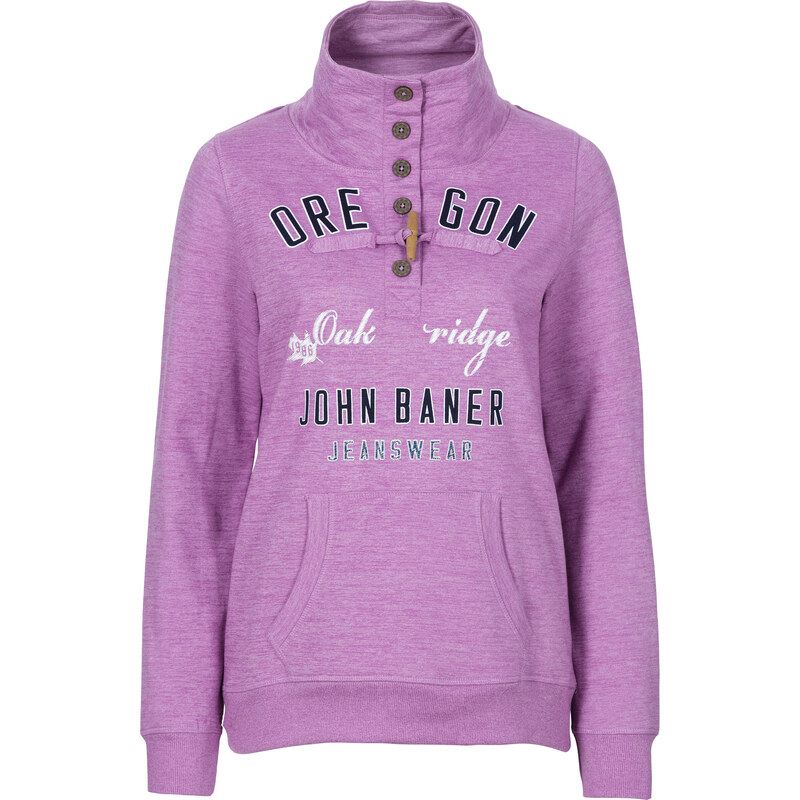 John Baner JEANSWEAR Sweatshirt langarm in lila für Damen von bonprix