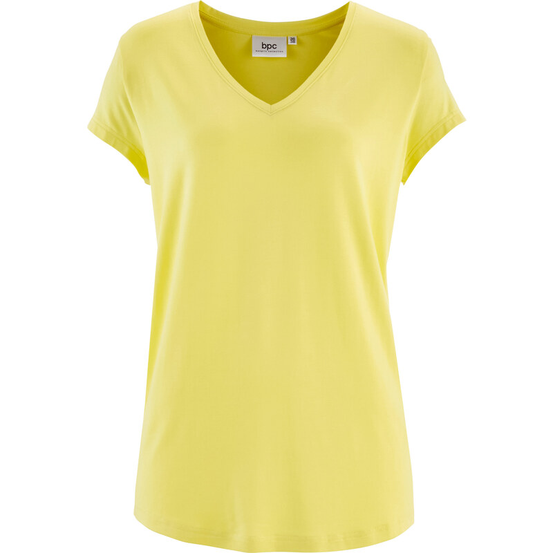 bpc bonprix collection Jersey-Shirt mit kurzen Ärmeln kurzer Arm in gelb für Damen von bonprix