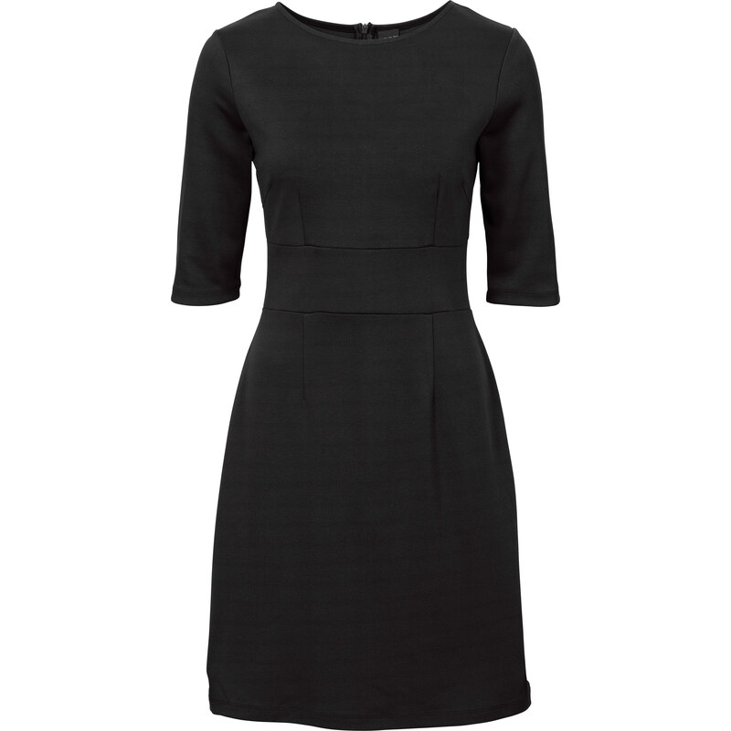 BODYFLIRT Kleid aus festem Jersey/Sommerkleid 3/4 Arm in schwarz von bonprix