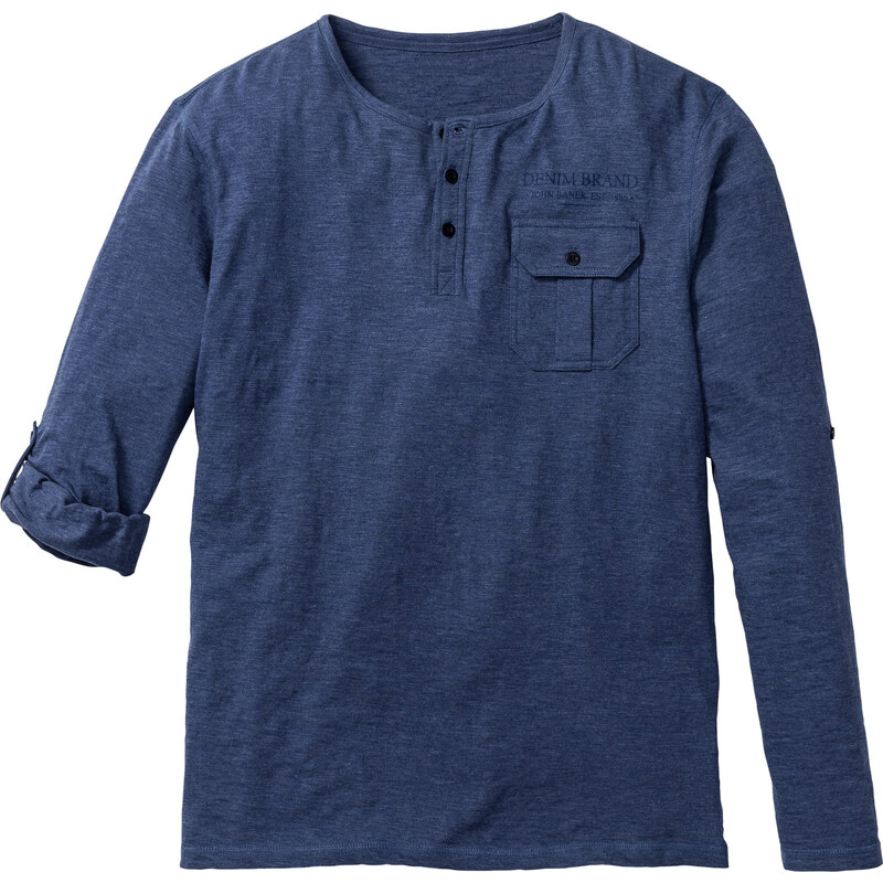 John Baner JEANSWEAR Langarmshirt mit Turnup Regular Fit in blau für Herren von bonprix