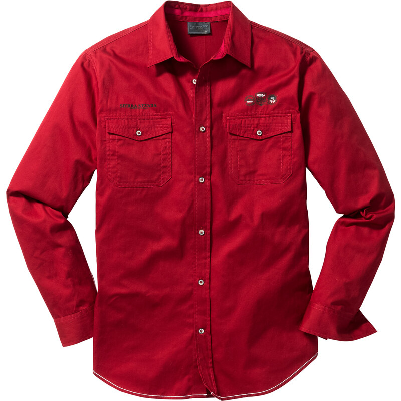 bpc selection Langarmhemd Regular Fit in rot von bonprix