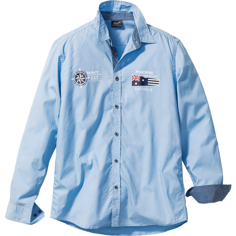 bpc selection Langarmhemd Regular Fit in blau von bonprix