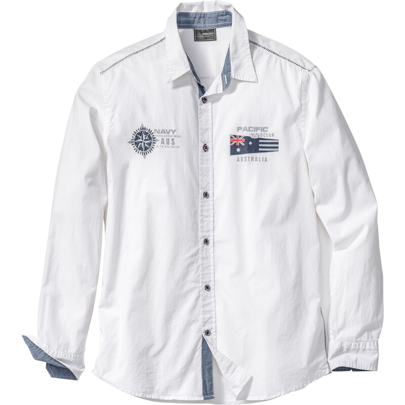bpc selection Langarmhemd Regular Fit in weiß von bonprix