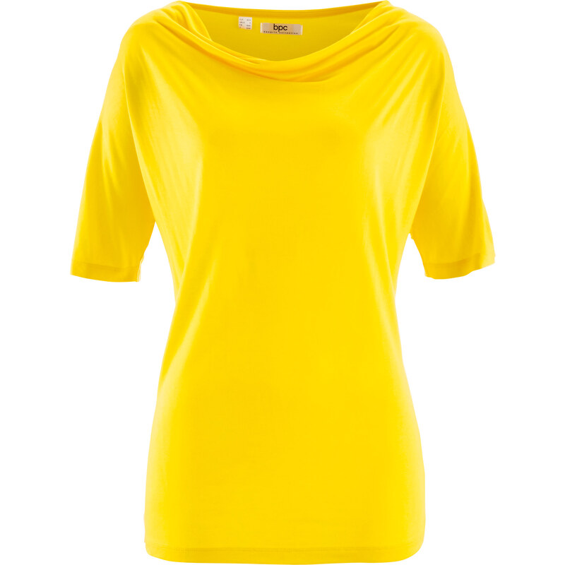 bpc bonprix collection Jerseyshirt mit Wasserfallkragen 3/4 Arm in gelb für Damen von bonprix