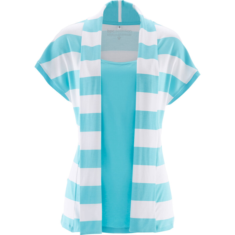 bpc selection Shirt in Doppeloptik in blau für Damen von bonprix