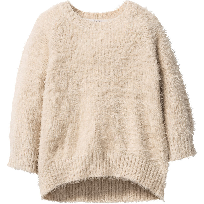 bpc bonprix collection Flauschiger Pullover langarm in beige für Mädchen von bonprix
