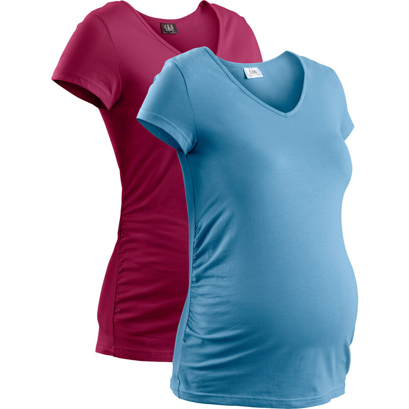 bpc bonprix collection Basic Umstandsshirts, Kurzarm (Doppelpack) in lila für Damen von bonprix
