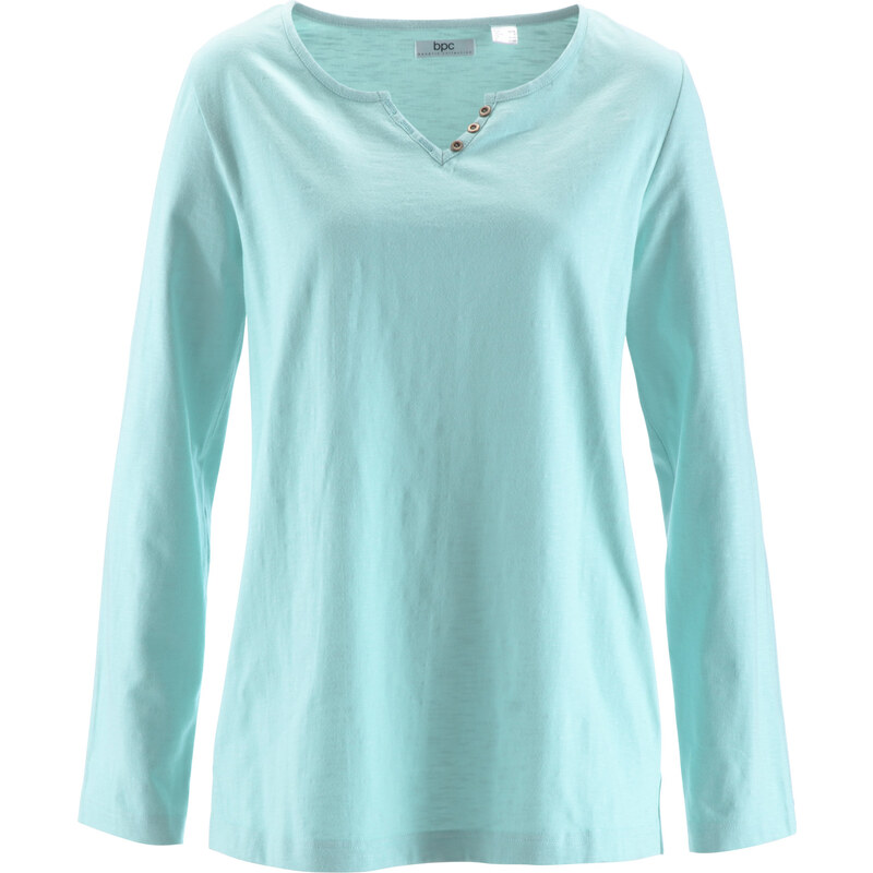 bpc bonprix collection Flammgarn-Shirt mit langen Ärmeln langarm in blau für Damen von bonprix