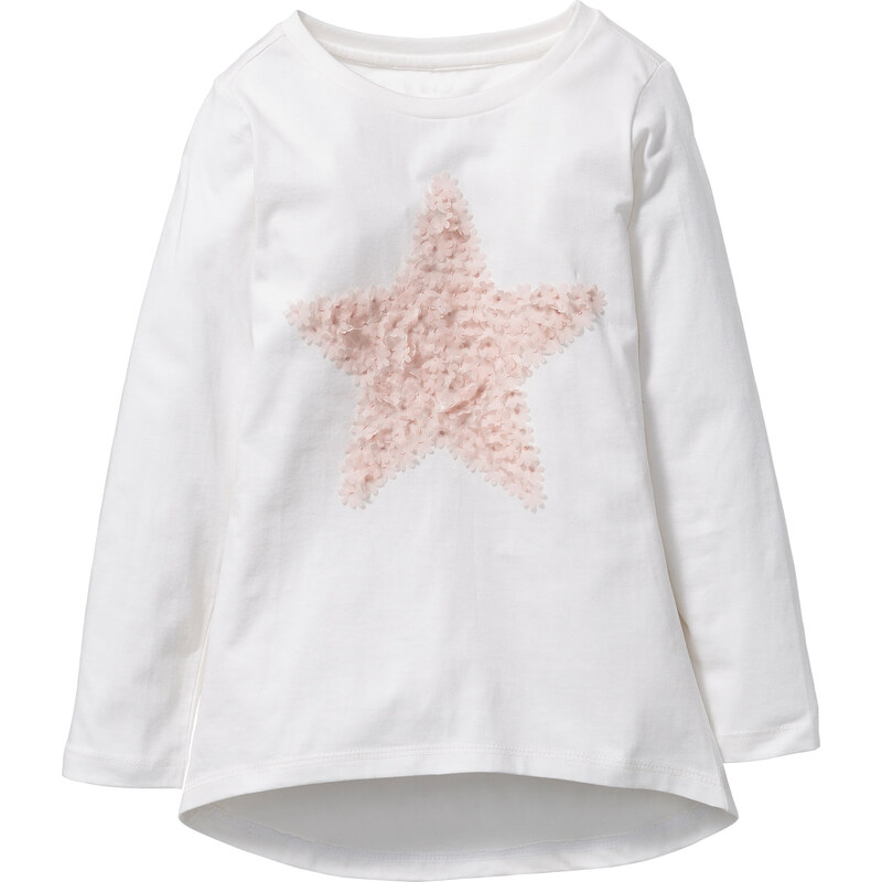 bpc bonprix collection Langarmshirt mit Applikation, Gr. 116/122-164/170 in weiß für Mädchen von bonprix