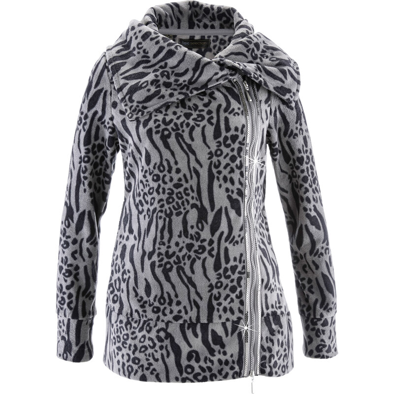 bpc selection Fleece-Jacke in grau für Damen von bonprix