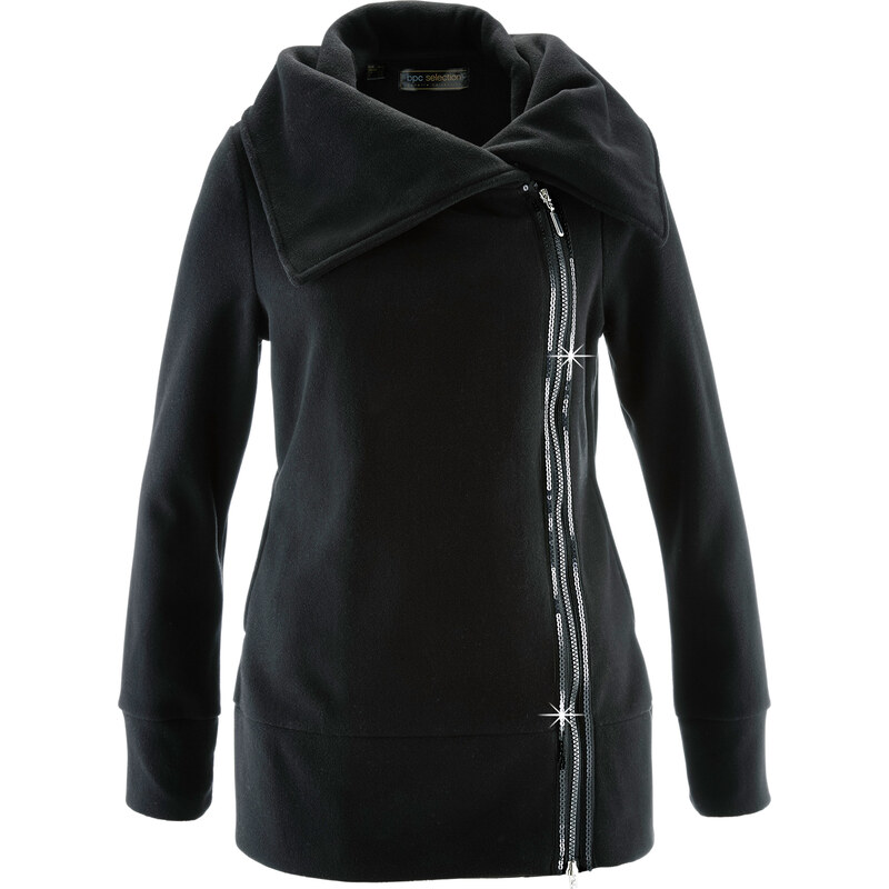 bpc selection Fleece-Jacke in schwarz für Damen von bonprix