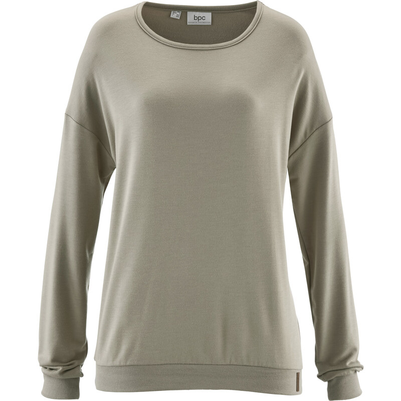 bpc bonprix collection Sweatshirt langarm in grau (Rundhals) für Damen von bonprix