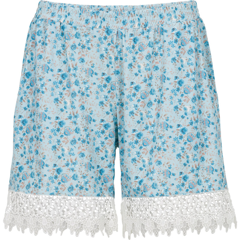 BODYFLIRT Shorts mit Spitze in blau für Damen von bonprix