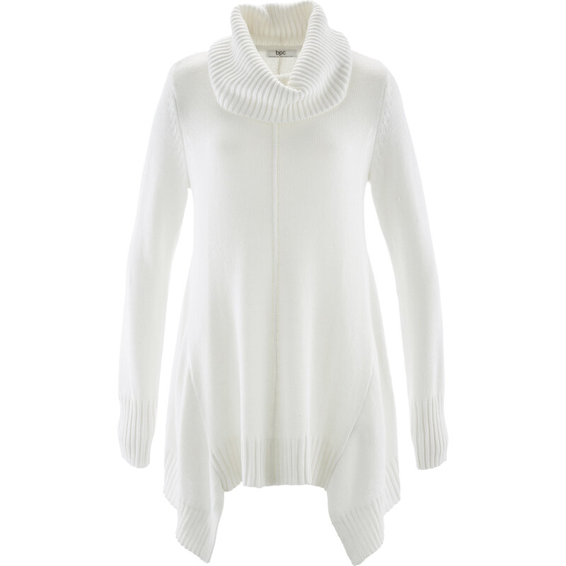 bpc bonprix collection Rollkragen-Zipfel-Pullover langarm in weiß für Damen von bonprix