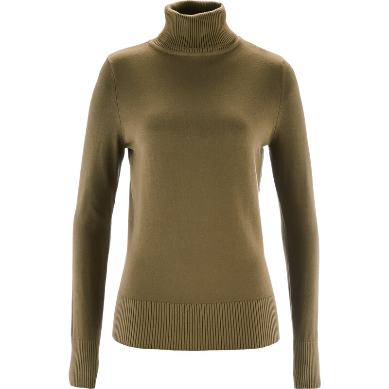 bpc bonprix collection Rollkragen-Pullover langarm in grün für Damen von bonprix