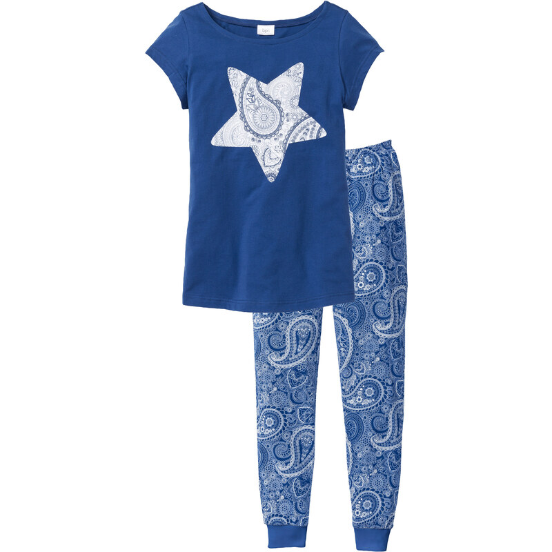 bpc bonprix collection Pyjama kurzer Arm in blau für Damen von bonprix