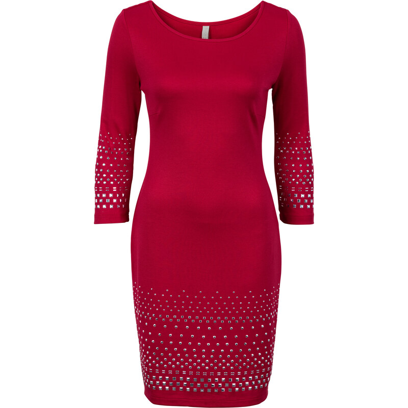 BODYFLIRT boutique Kleid mit Nieten in rot von bonprix