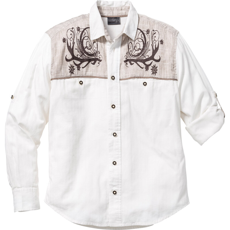 bpc selection Trachten-Hemd Regular Fit langarm in weiß von bonprix
