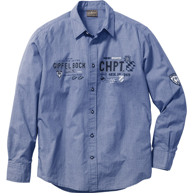 bpc selection Trachten-Hemd Regular Fit langarm in blau von bonprix
