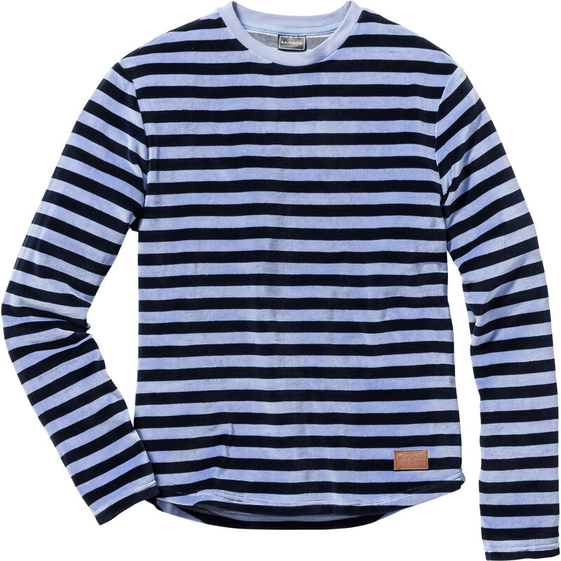 RAINBOW Nicki-Sweatshirt Slim Fit langarm in blau für Herren von bonprix