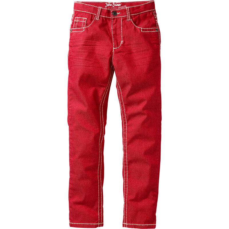 John Baner JEANSWEAR Slim Fit Hose mit tollen Knittereffekten in rot für Jungen von bonprix