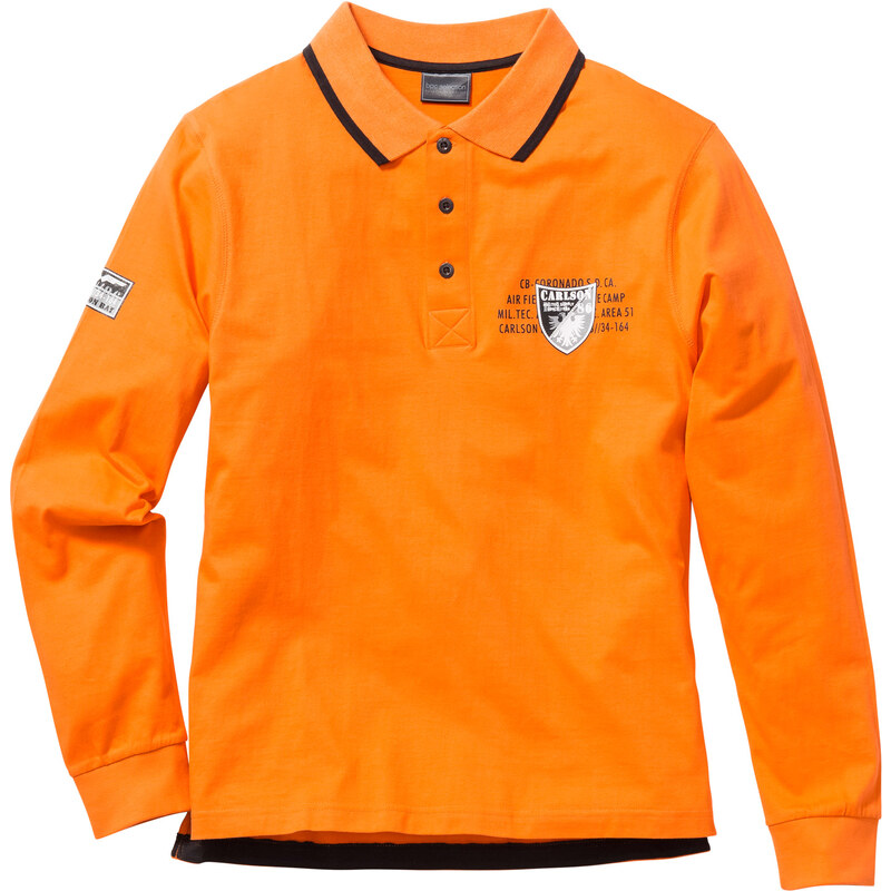 bpc selection Langarmpoloshirt Regular Fit in orange für Herren von bonprix
