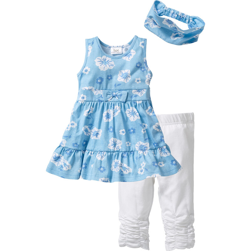 bpc bonprix collection Kleid + Haarband + Leggings (3-tlg. Set) in blau für Mädchen von bonprix