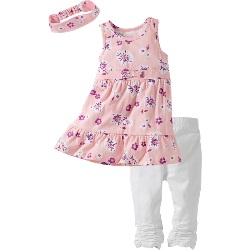 bpc bonprix collection Kleid + Haarband + Leggings (3-tlg. Set) in rosa für Mädchen von bonprix