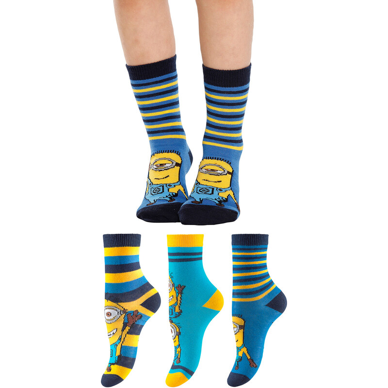 Despicable Me 2 MINIONS Socken (3er-Pack) in blau für Babys von bonprix