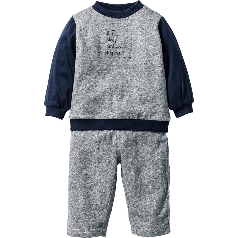 bpc bonprix collection Baby Sweatshirt + Sweathose (2-tlg. Set) Bio-Baumwolle in schwarz für Herren von bonprix