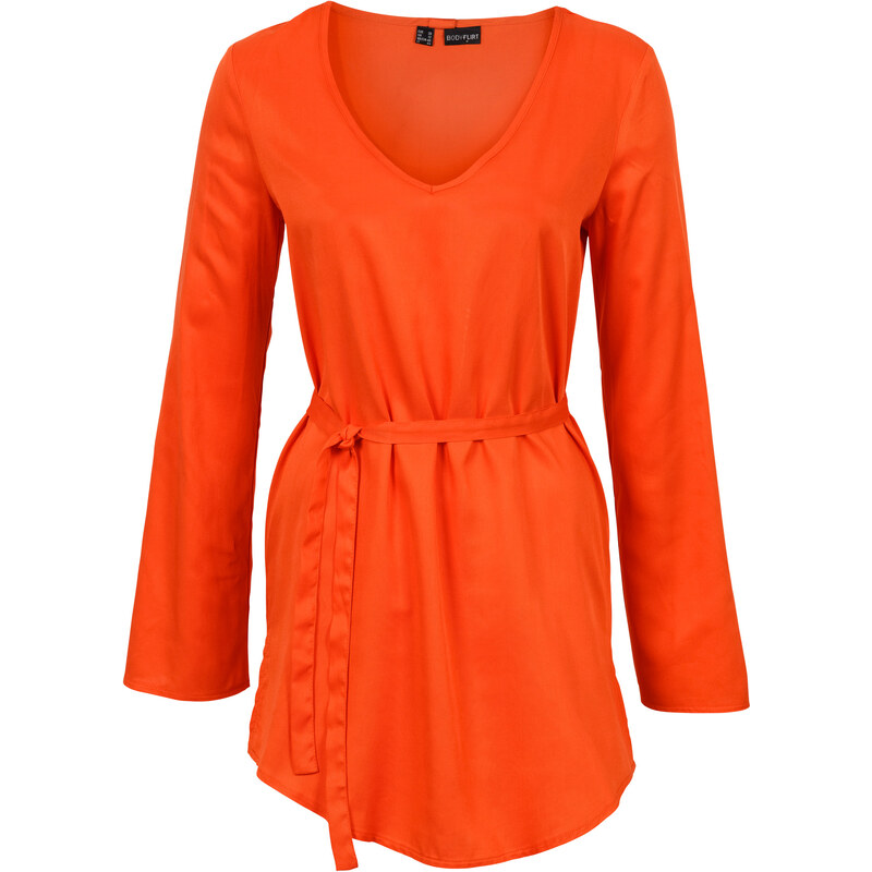 BODYFLIRT Tunika-Bluse mit Schluppe langarm in orange von bonprix