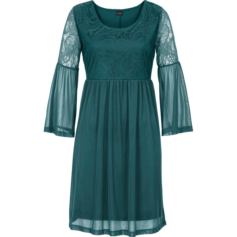 BODYFLIRT Kleid mit Glockenärmel in blau von bonprix