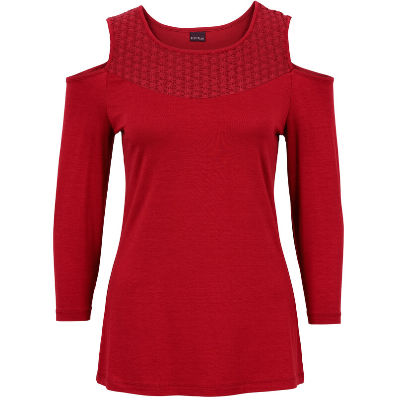 BODYFLIRT Shirt mit Cut-Outs in rot für Damen von bonprix