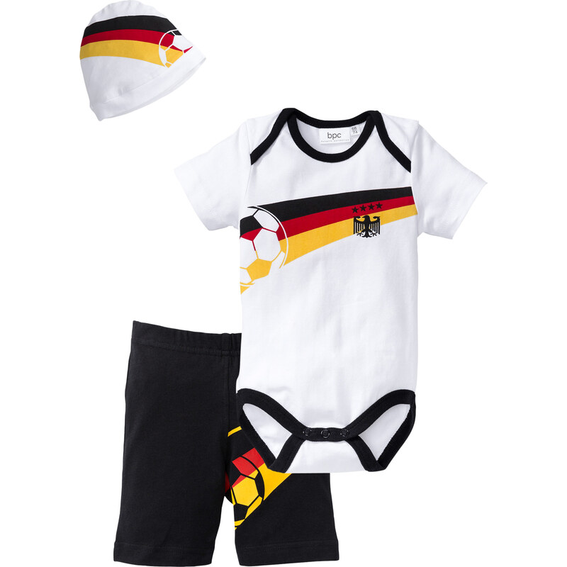 bpc bonprix collection Baby Deutschland-Set (3-tlg.) Bio-Baumwolle kurzer Arm in schwarz von bonprix