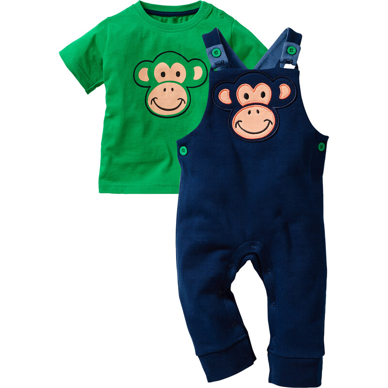 bpc bonprix collection Baby T-Shirt + Sweatlatzhose (2-tlg.) Bio-Baumwolle kurzer Arm in grün für Herren von bonprix