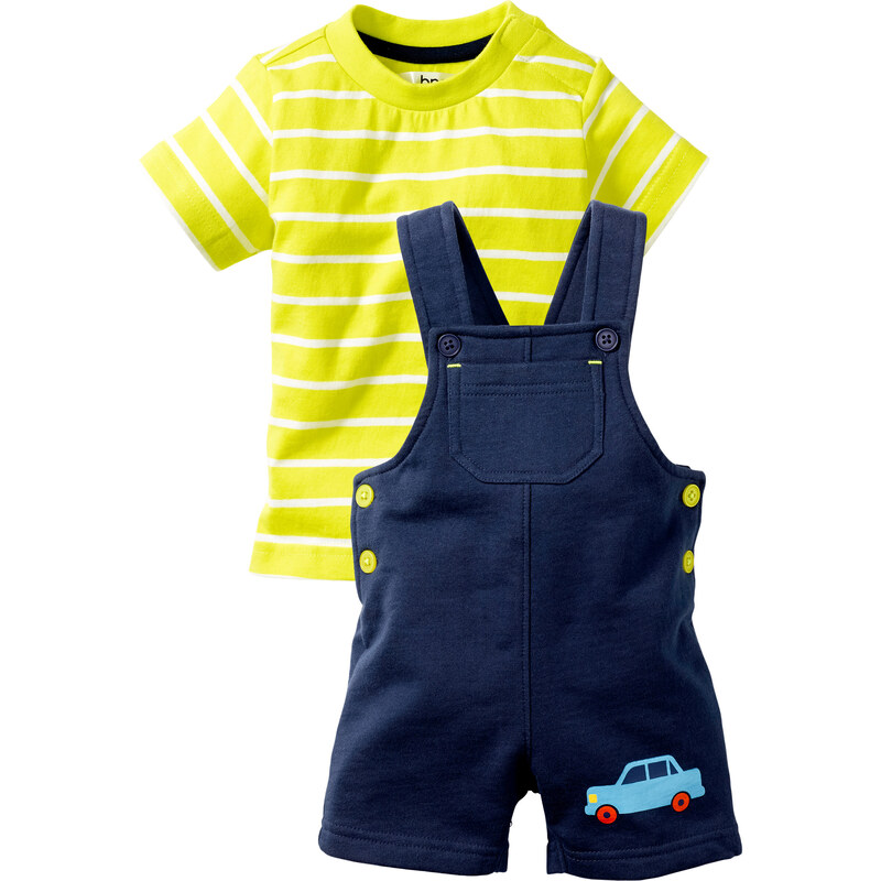 bpc bonprix collection Baby-T-Shirt + Sweatlatzhose (2-tlg. Set) Bio-Baumwolle kurzer Arm in blau für Herren von bonprix
