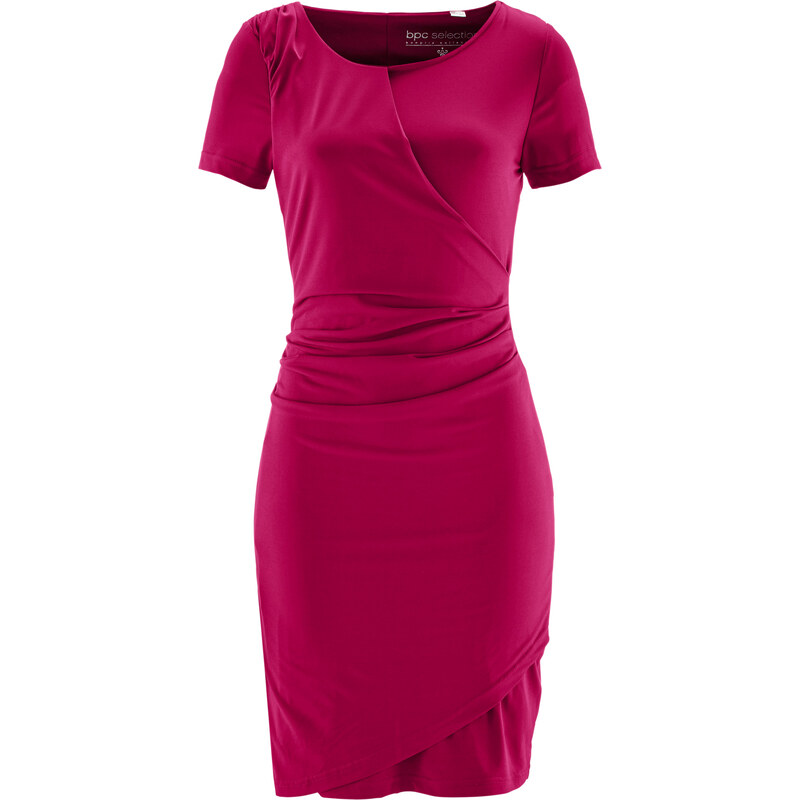 bpc selection Shirtkleid mit drapierten Falten/Sommerkleid kurzer Arm in pink von bonprix