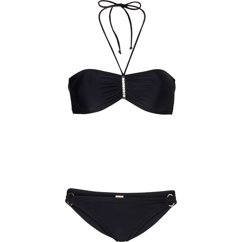RAINBOW Bandeau Bikini (2-tlg. Set) in schwarz für Damen von bonprix