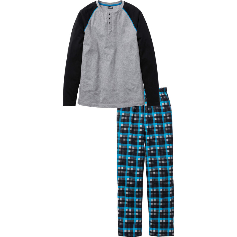 bpc bonprix collection Pyjama langarm in grau für Herren von bonprix
