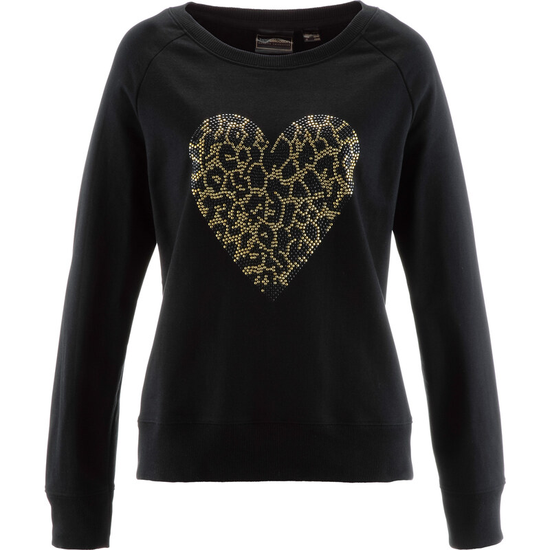 bpc selection Sweatshirt mit Applikation langarm in schwarz für Damen von bonprix