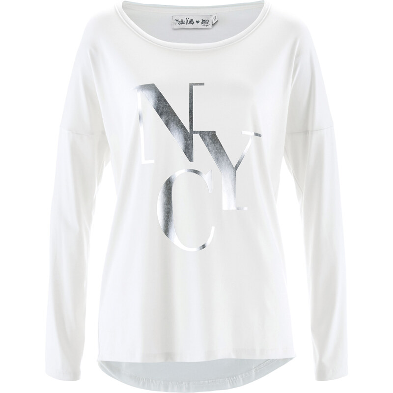bpc bonprix collection Vokuhila-Shirt, Langarm - designt von Maite Kelly in weiß für Damen von bonprix