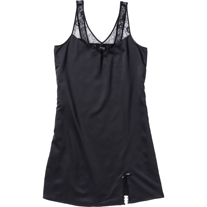 bpc bonprix collection Satin Nachthemd ohne Ärmel in schwarz für Damen von bonprix
