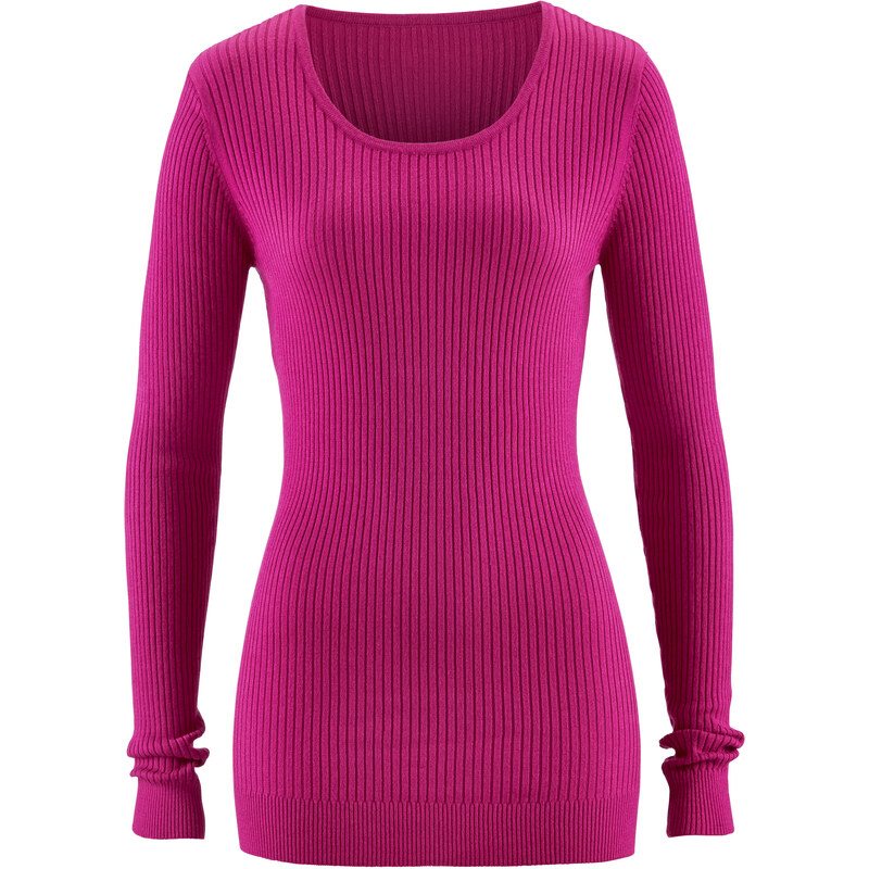 bpc bonprix collection Rundhals-Pullover langarm in pink für Damen von bonprix