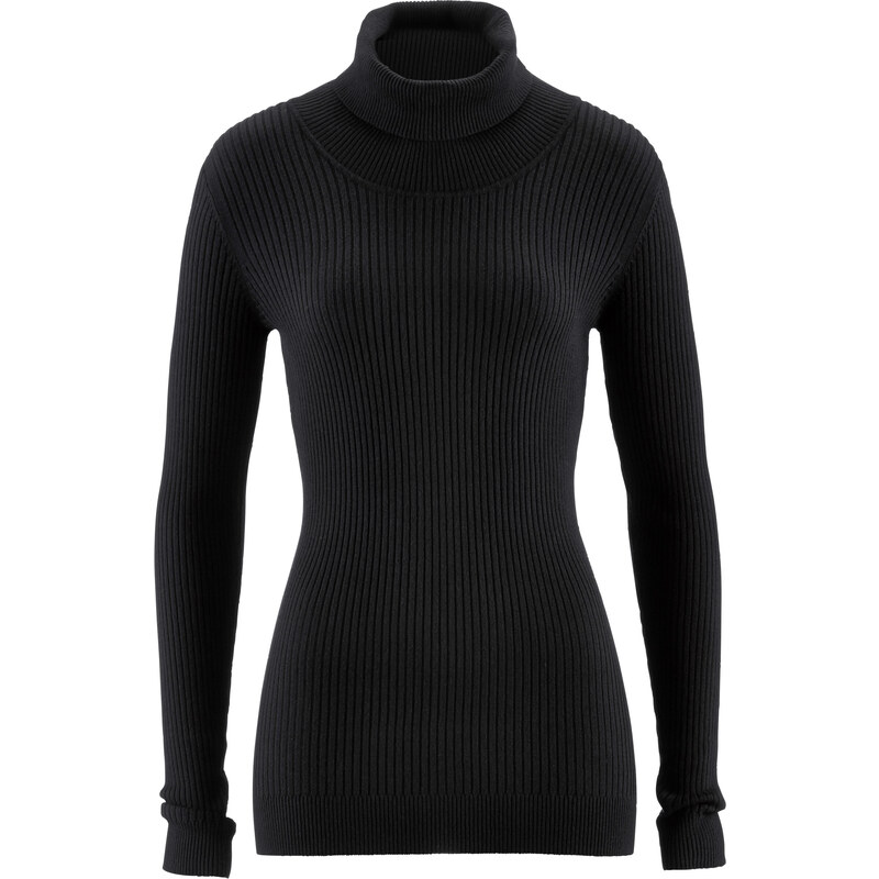 bpc bonprix collection Rollkragen-Pullover langarm in schwarz für Damen von bonprix